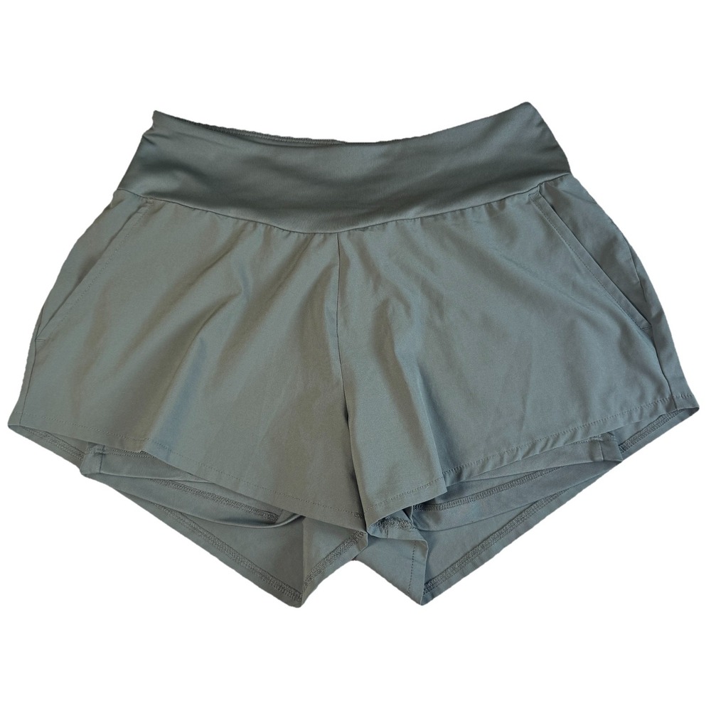 Juicy‎ Couture Sport Womens Medium Olive Green 2-in-1 Layered Athletic Shorts
